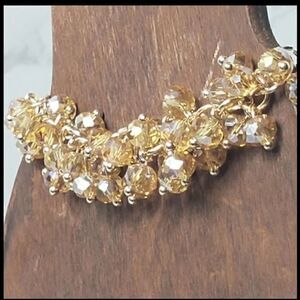 BEAD CLUSTER Goldtone Faceted Resin Beads Bracelet